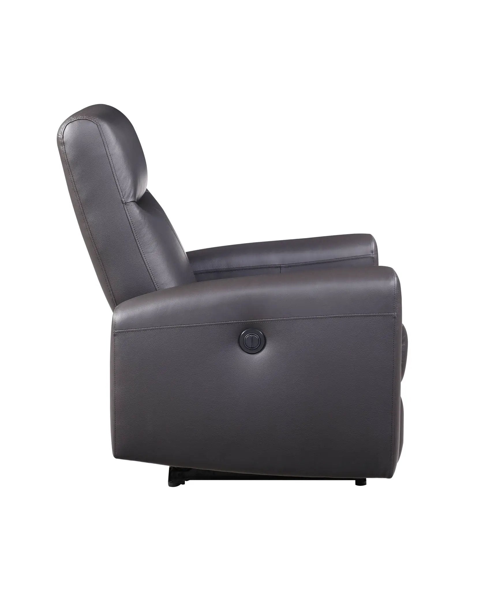 Blane Top Grain Leather Match Power Motion Recliner - Brown by HouseOfZazla
