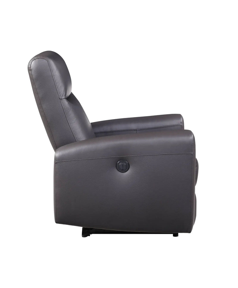 Blane Top Grain Leather Match Power Motion Recliner - Brown by HouseOfZazla