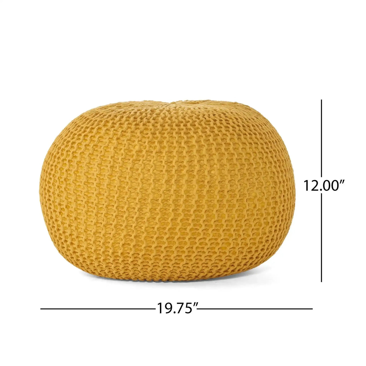 Bordeaux Knitted Cotton Round Pouf - Versatile Ottoman and Floor Cushion by HouseOfZazla