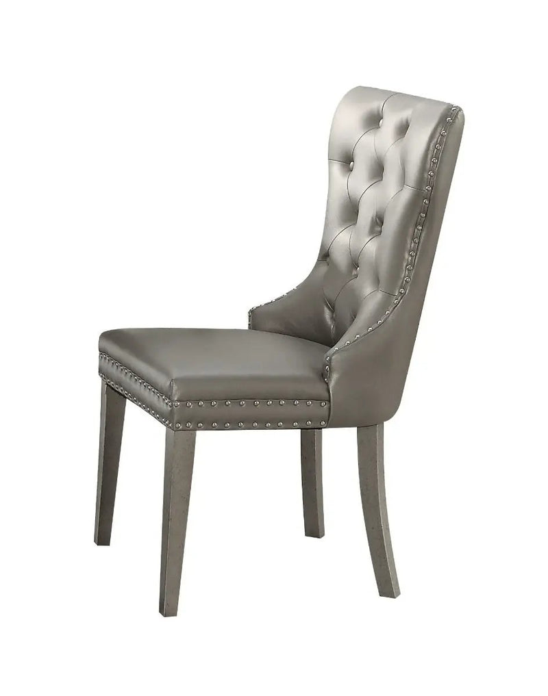 Kacela - Side Chair (Set of 2) - Champagne Synthetic Leather & Champagne by Unique Piece Furniture