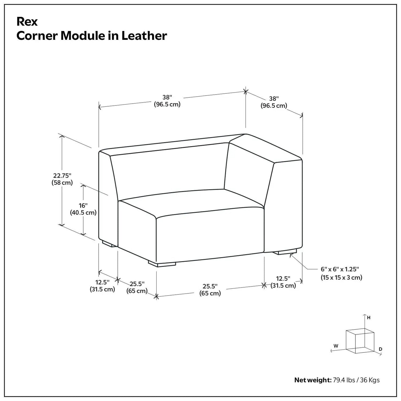 Rex - Corner Sofa Module by HouseOfZazla