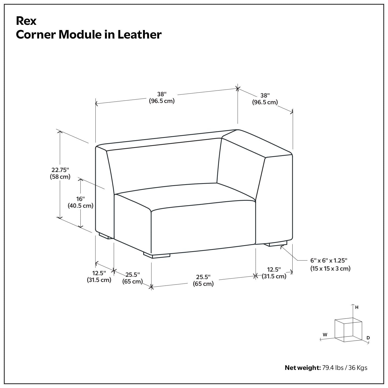 Rex - Corner Sofa Module by HouseOfZazla