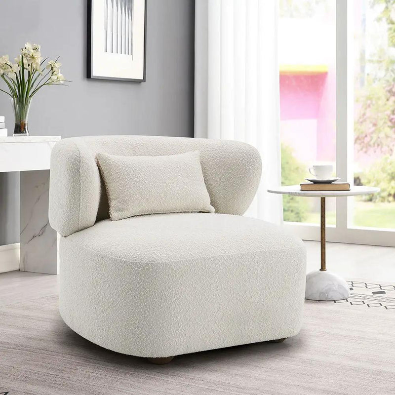 Darius - Accent Chair With Pillow - Beige Boucle by Unique Piece Furniture