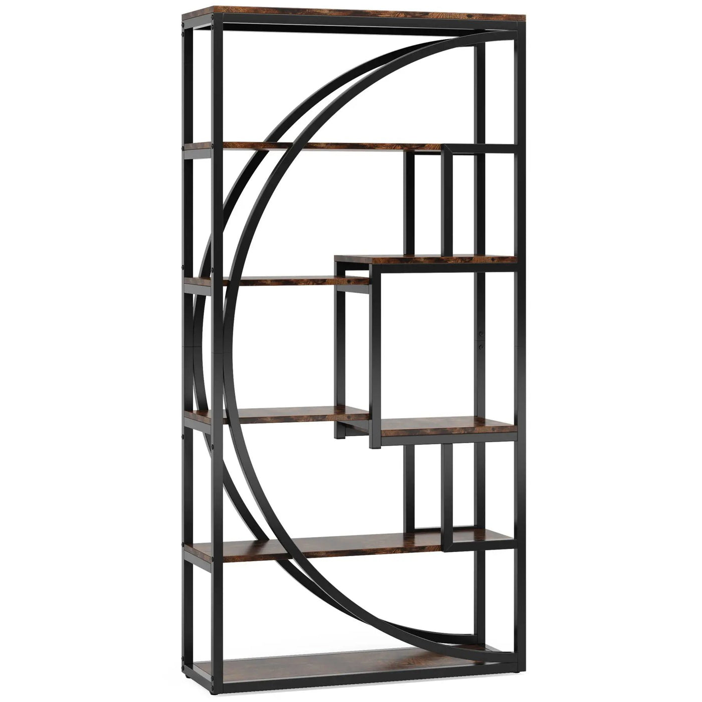 5 Tier Etagere Bookshelf With 8 Open Shelves Organizer For Living Room by HouseOfZazla