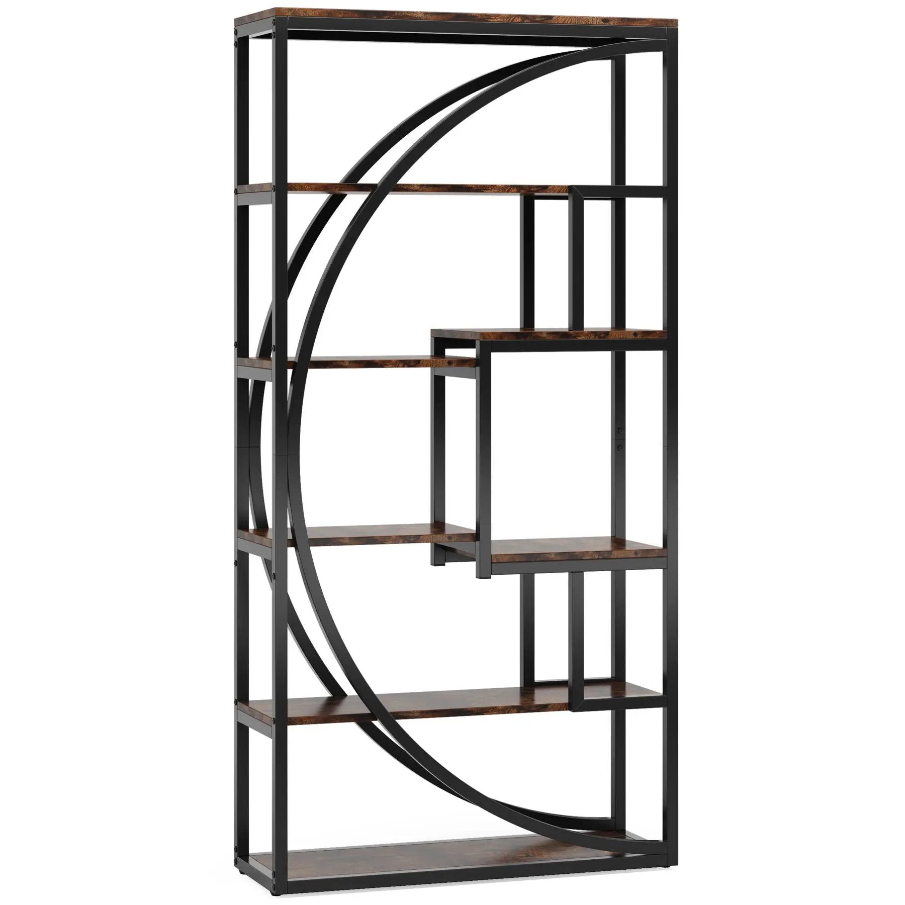 5 Tier Etagere Bookshelf With 8 Open Shelves Organizer For Living Room by HouseOfZazla