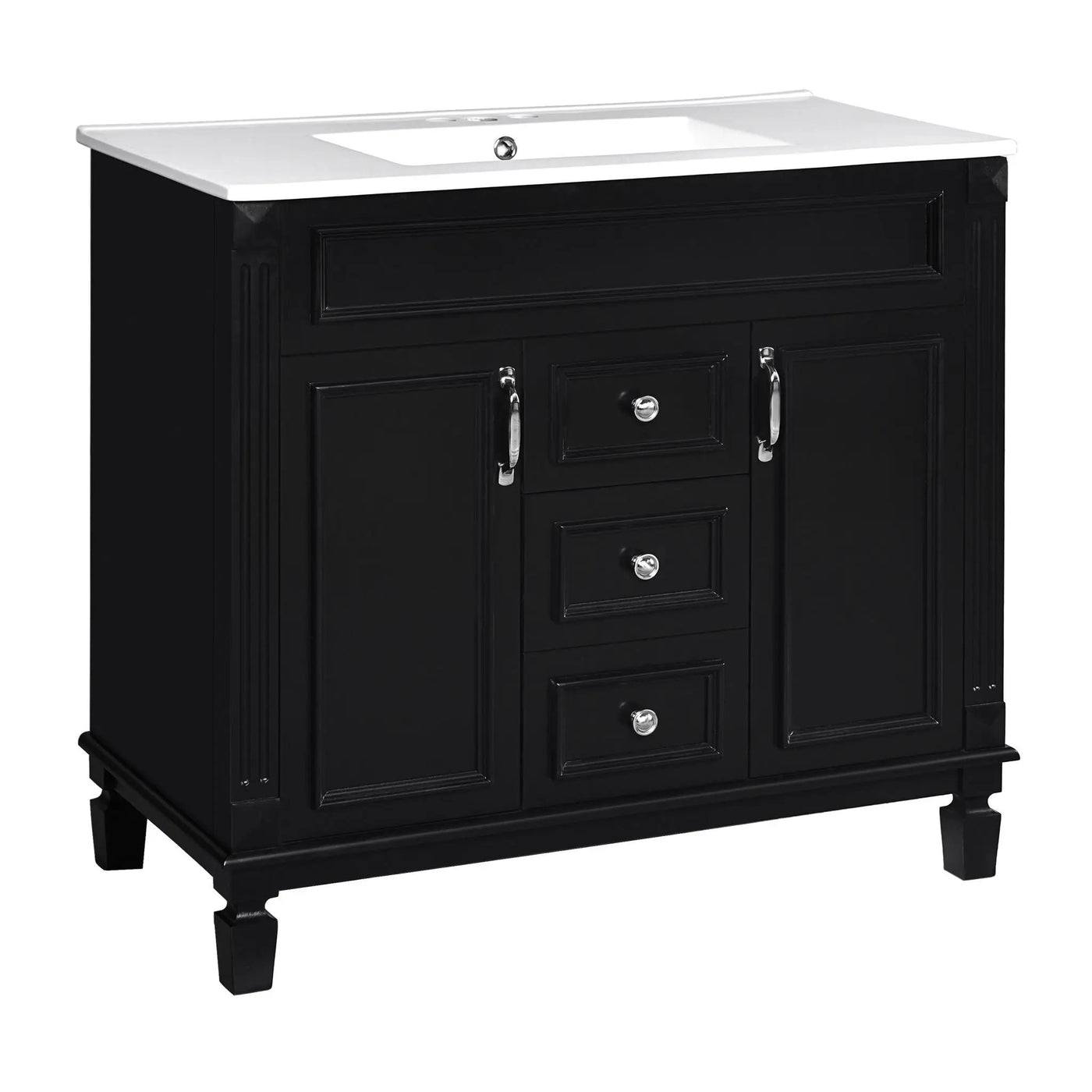 Bathroom Vanity With Top Sink, Basin On Cabinet With 2 Soft Closing Doors And 2 Drawers by Unique Piece Furniture