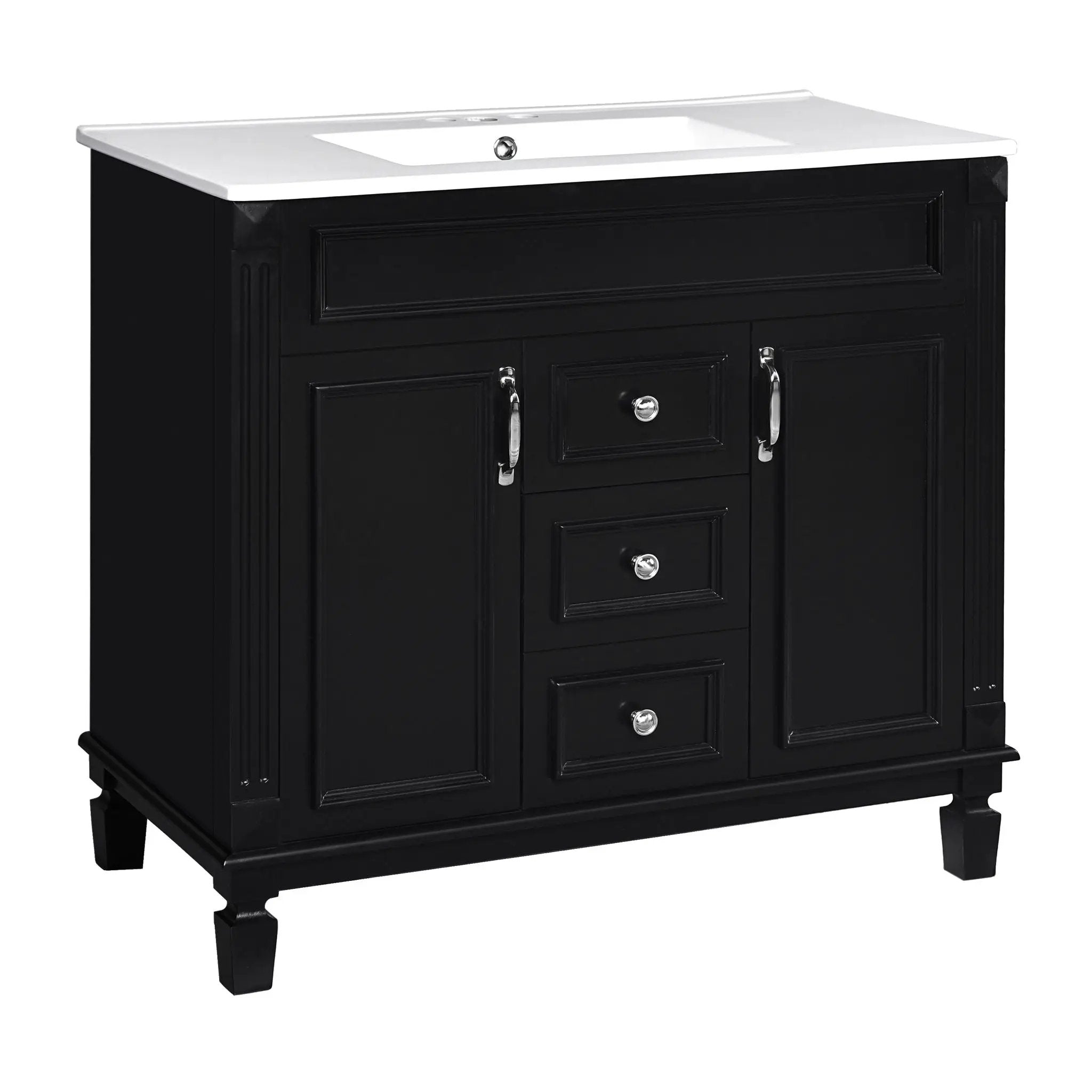 Bathroom Vanity With Top Sink and Soft-Closing Storage by HouseOfZazla