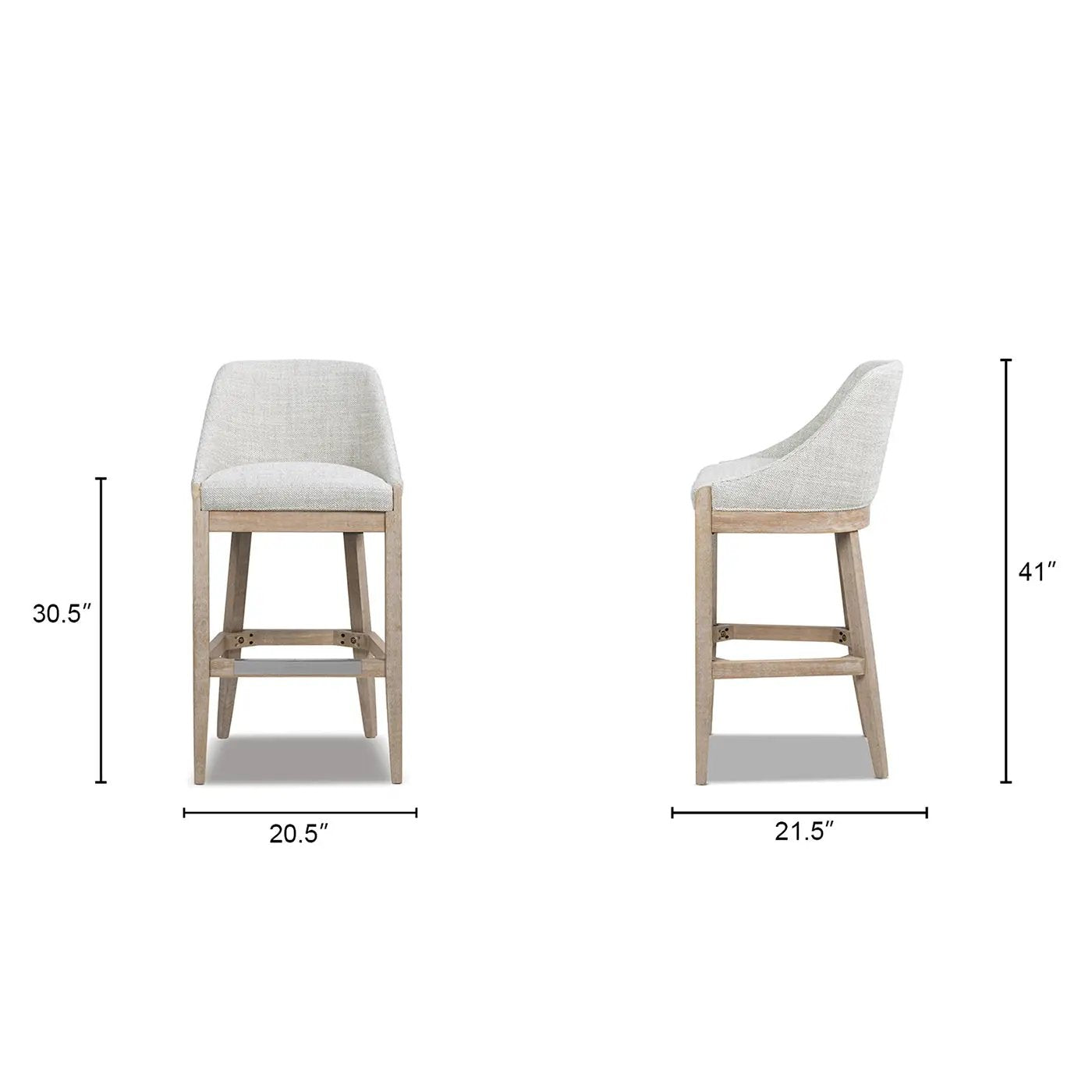 Newport 30.5" Coastal Curved Back Upholstered Barstool by HouseOfZazla