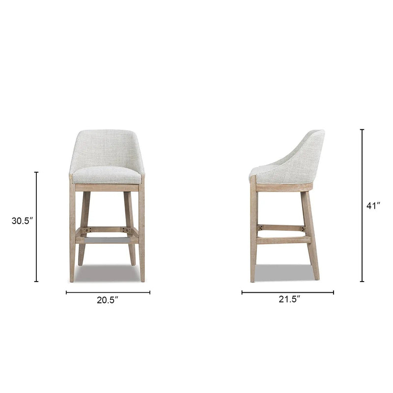 Newport 30.5" Coastal Curved Back Upholstered Barstool by HouseOfZazla