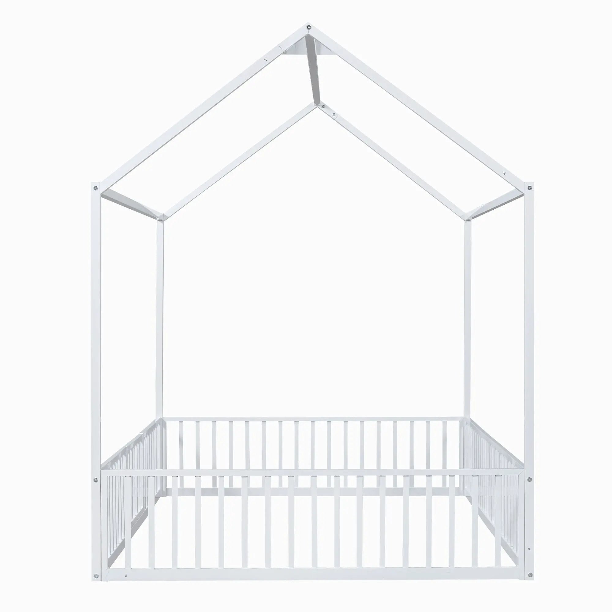 Metal House Bed With Fence And Door by HouseOfZazla