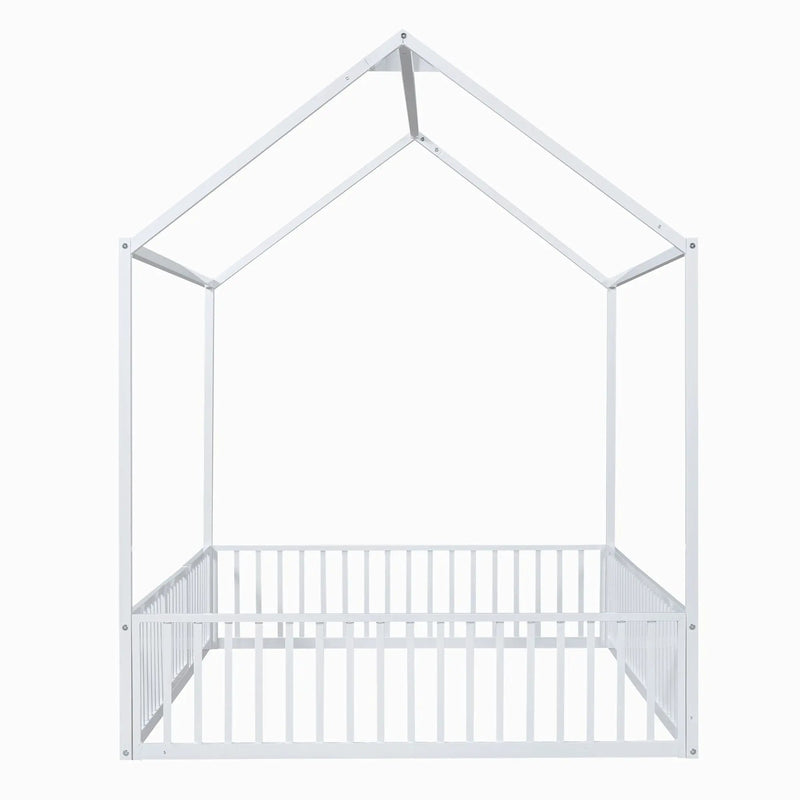 Metal House Bed With Fence And Door by HouseOfZazla