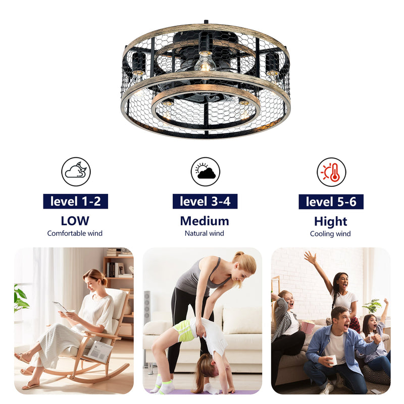 20'' Cage Ceiling Fan With Remote Control by HouseOfZazla