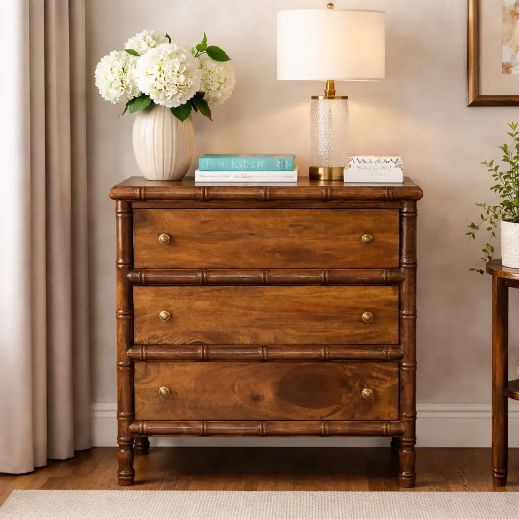 Solid Wood Bamboo 3 Drawer Chest by HouseOfZazla