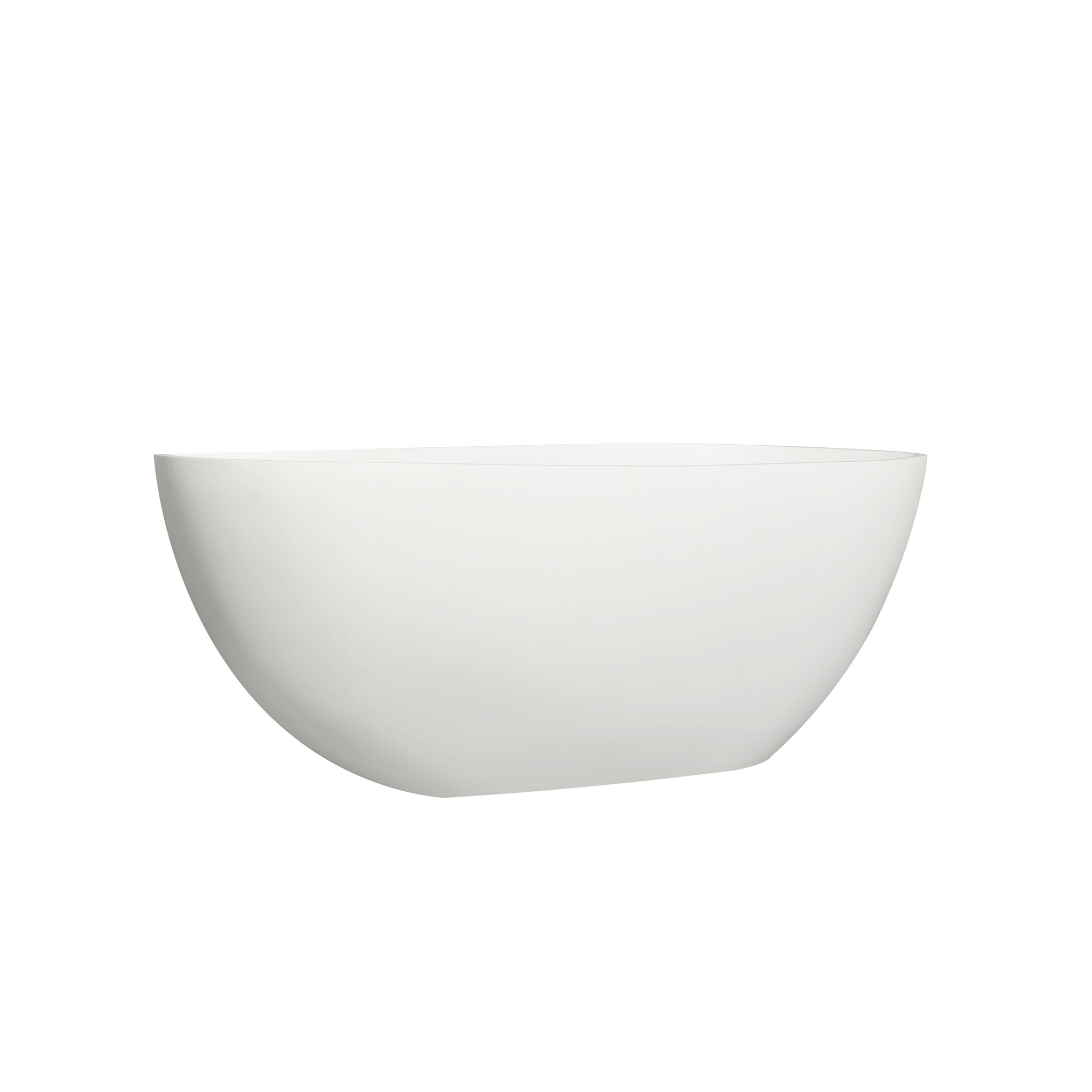 66.9" x 34" x 21.7" Freestanding Solid Surface Soaking Bathtub For Bathroom - Matte White by HouseOfZazla