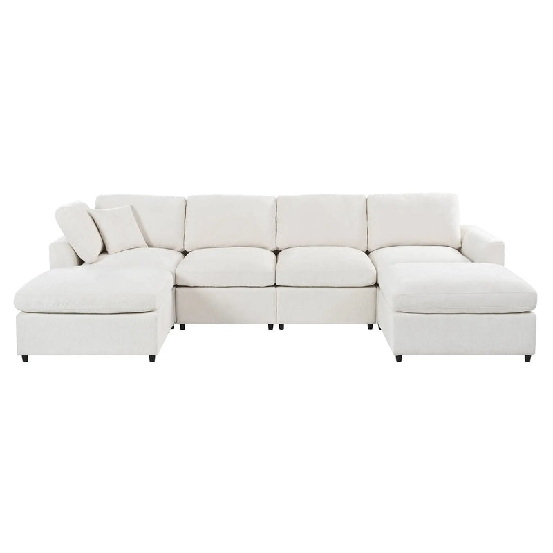 U-Style 130.3" 6-Seater Modular Sectional Sofa by HouseOfZazla