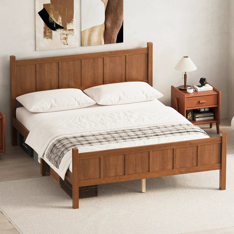 Queen Size Flat Panel Bed with Headboard & Footboard by HouseOfZazla