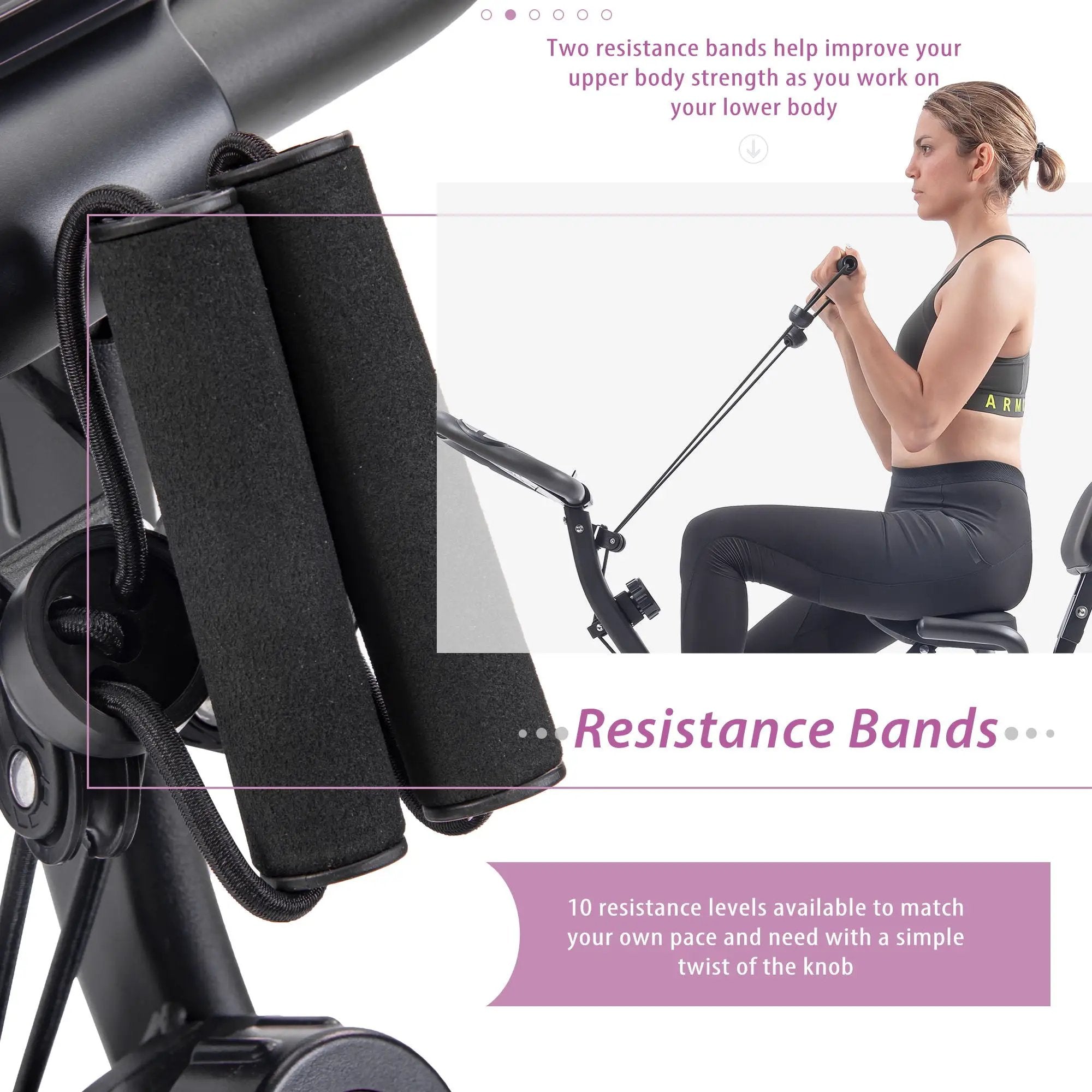 Exercise Bike Folding Stationary Bikes For Home With 16 Level Magnetic Resistance by HouseOfZazla
