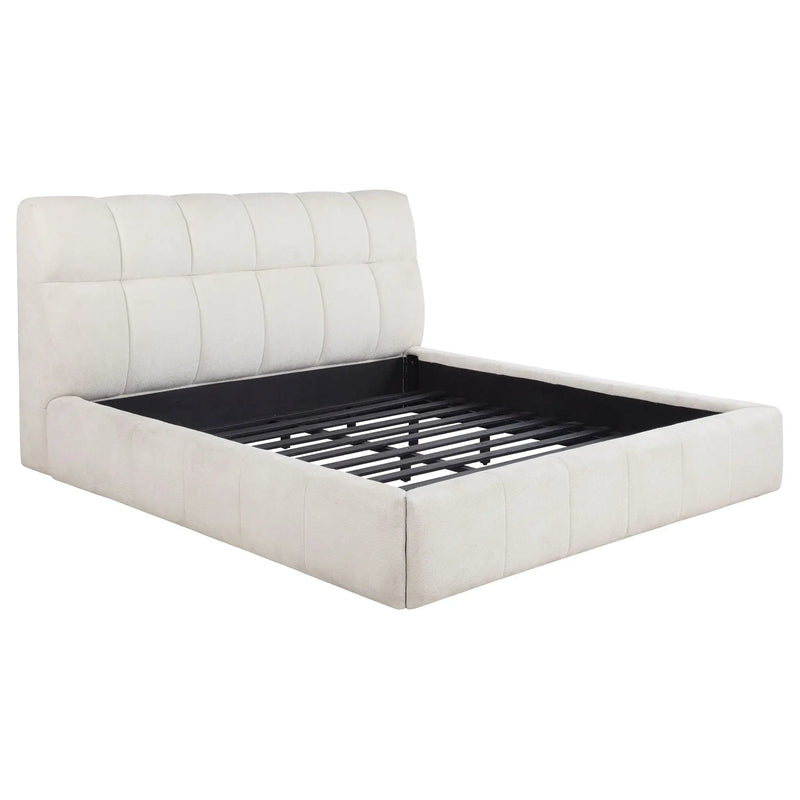 Nollet 48-inch Upholstered California King Platform Bed Cream by Unique Piece Furniture