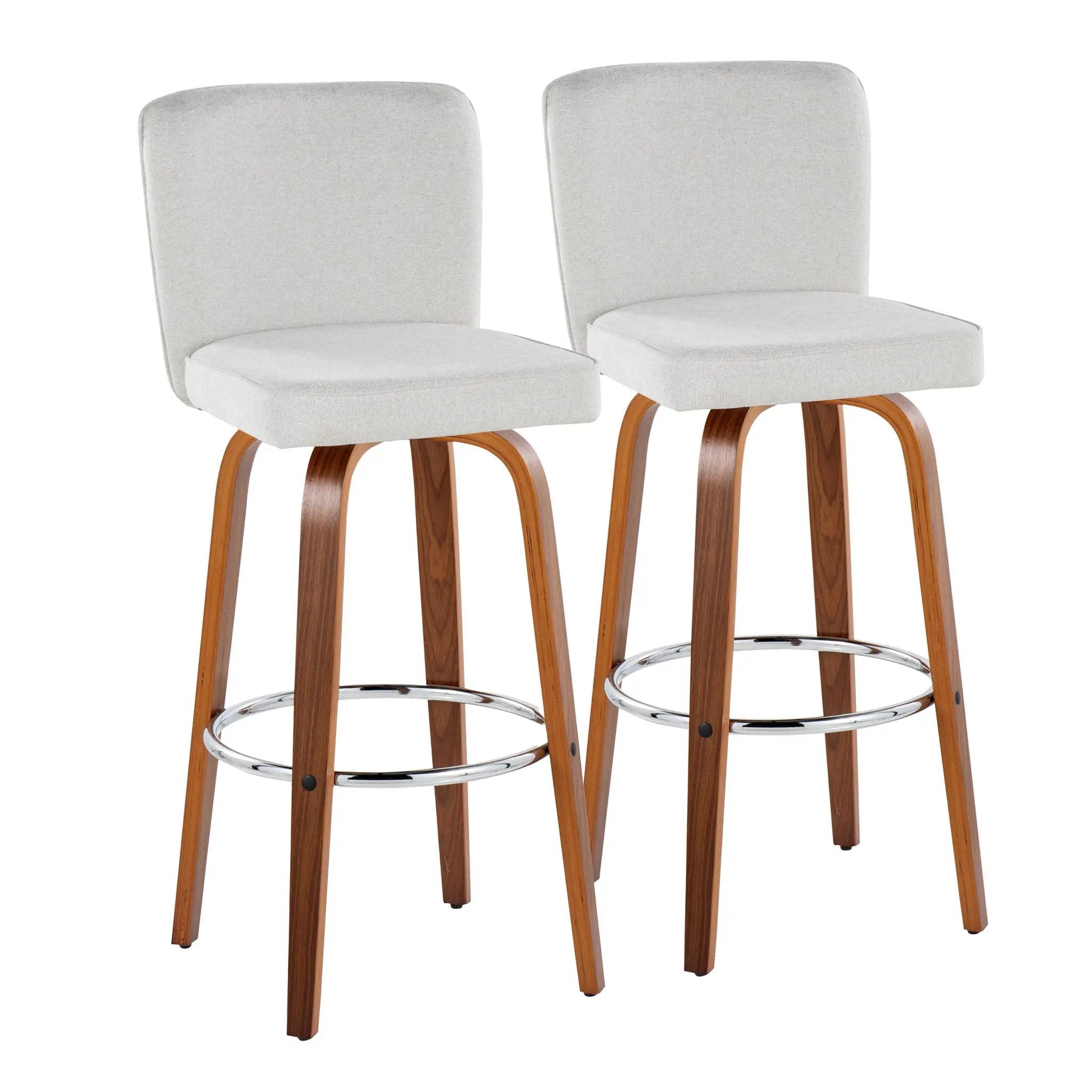 Henry - Contemporary Fixed Height Barstool With Swivel With Round Footrest (Set of 2) by Unique Piece Furniture