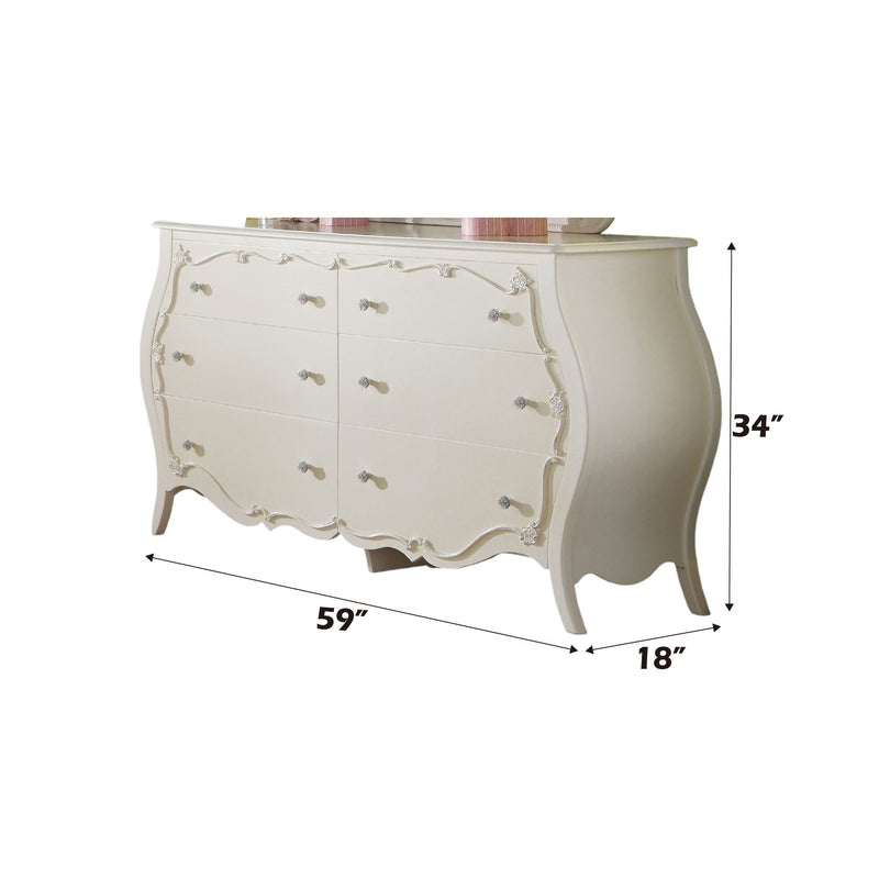 Edalene White Dresser with Six Drawers - White, photo 4 of 4