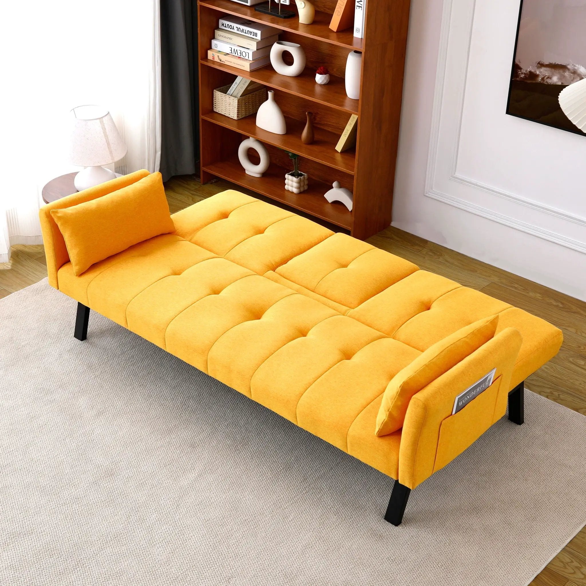 Sofa Bed With Foldable Design And Cup Holder by HouseOfZazla