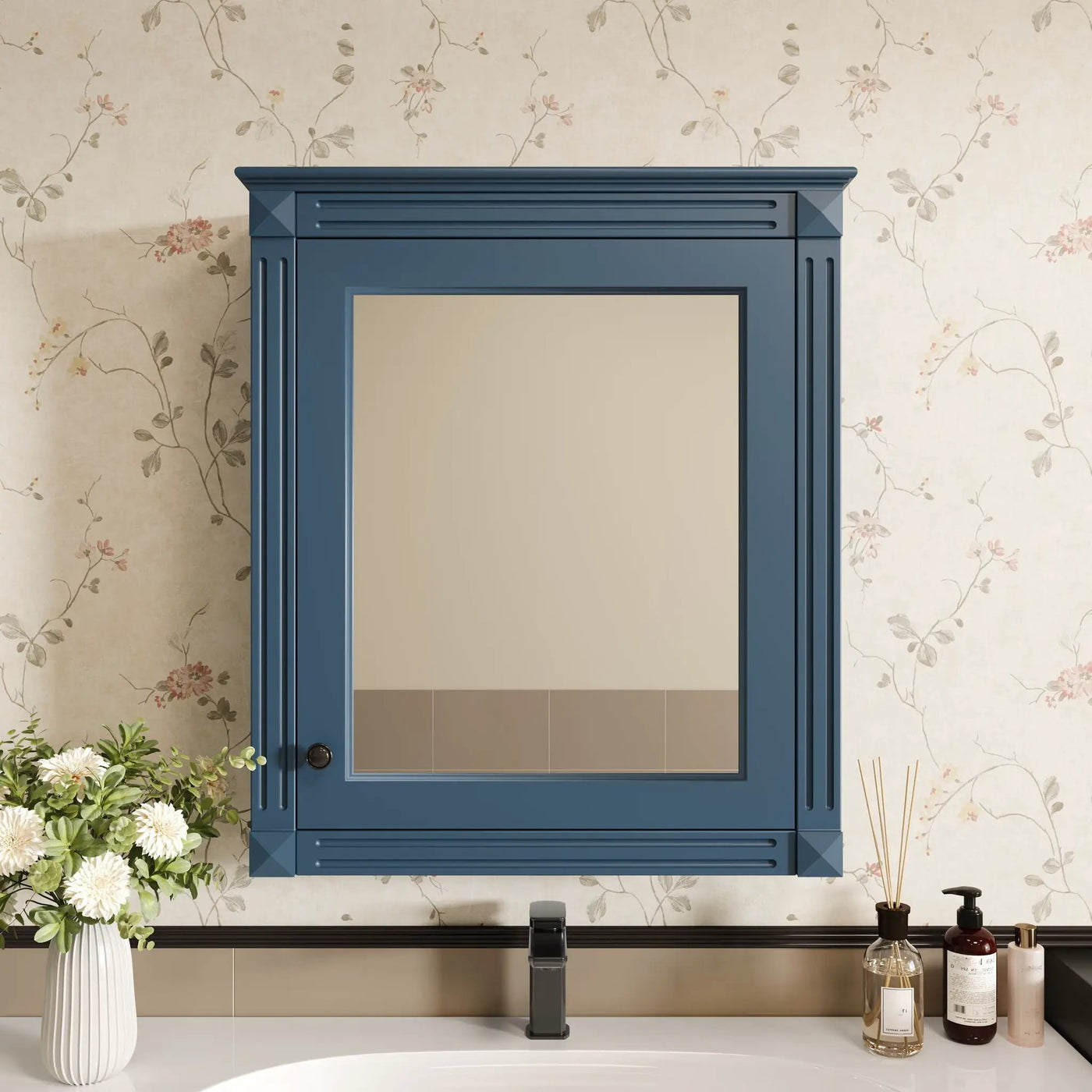 Wall Mounted Bathroom Storage Cabinet With Mirror, Medicine Cabinet With Height Adjustable Shelf by Unique Piece Furniture