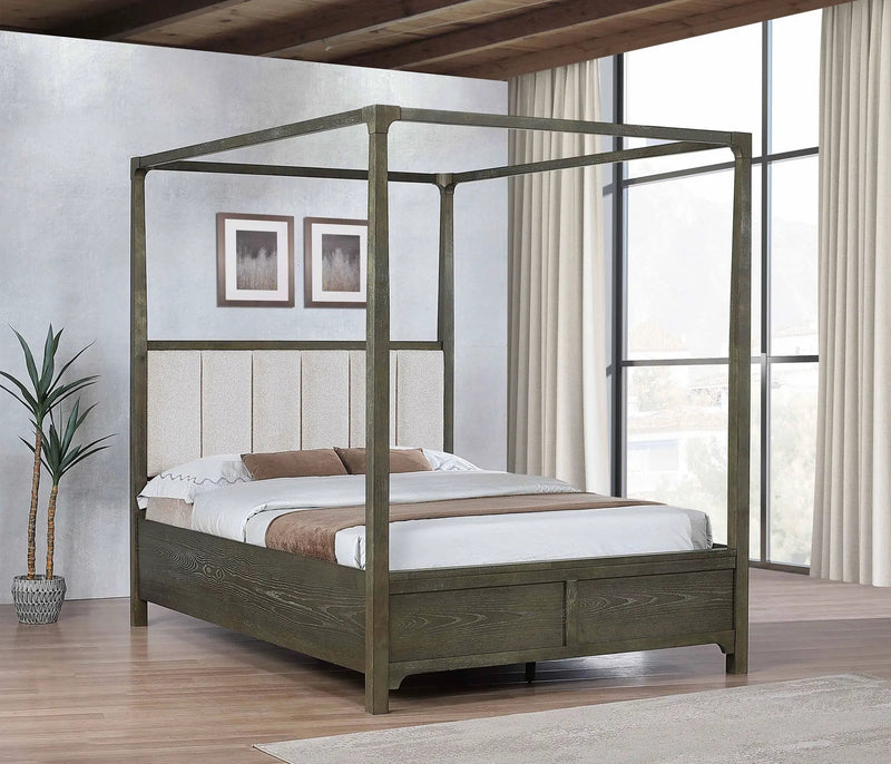 Gran Park Queen Canopy Bed Dark Cocoa by Unique Piece Furniture