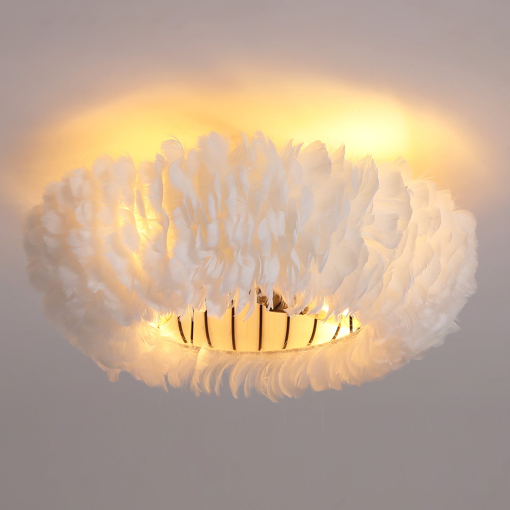 20" Feather-Dressed Caged Ceiling Fan with Remote and Light by HouseOfZazla
