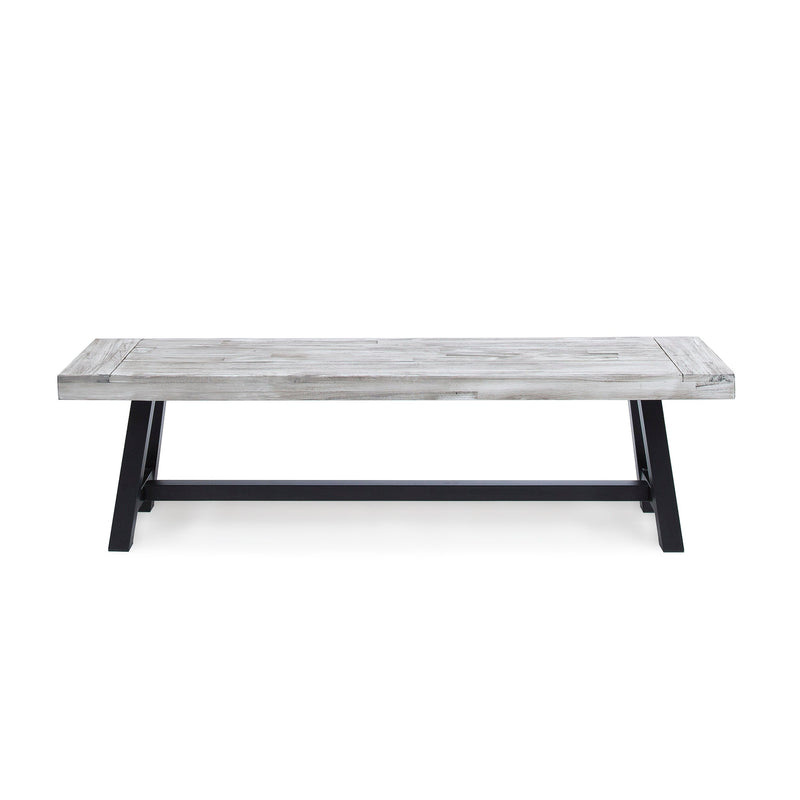Acacia Wood Outdoor Dining Bench, photo 2 of 10