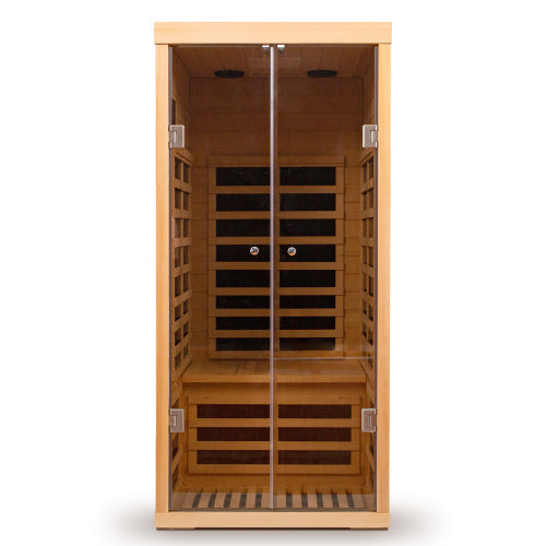 Large Glass Hemlock Sauna with Infrared Heating – One Person, photo 5 of 6