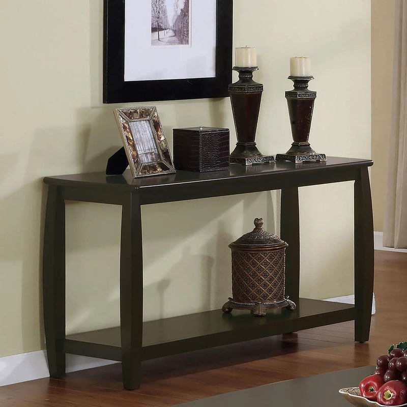 Rectangular Sofa Table With Double Shelf - Brown by HouseOfZazla