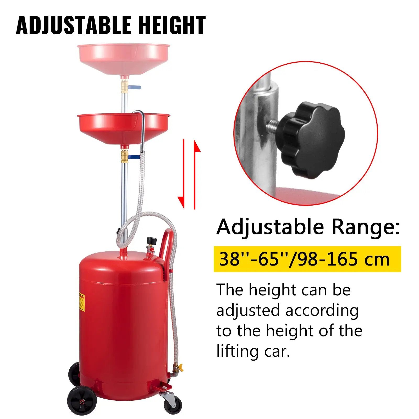 Waste Oil Drain Tank 20 Gallon Portable Oil Drain Air Operated Drainer by HouseOfZazla
