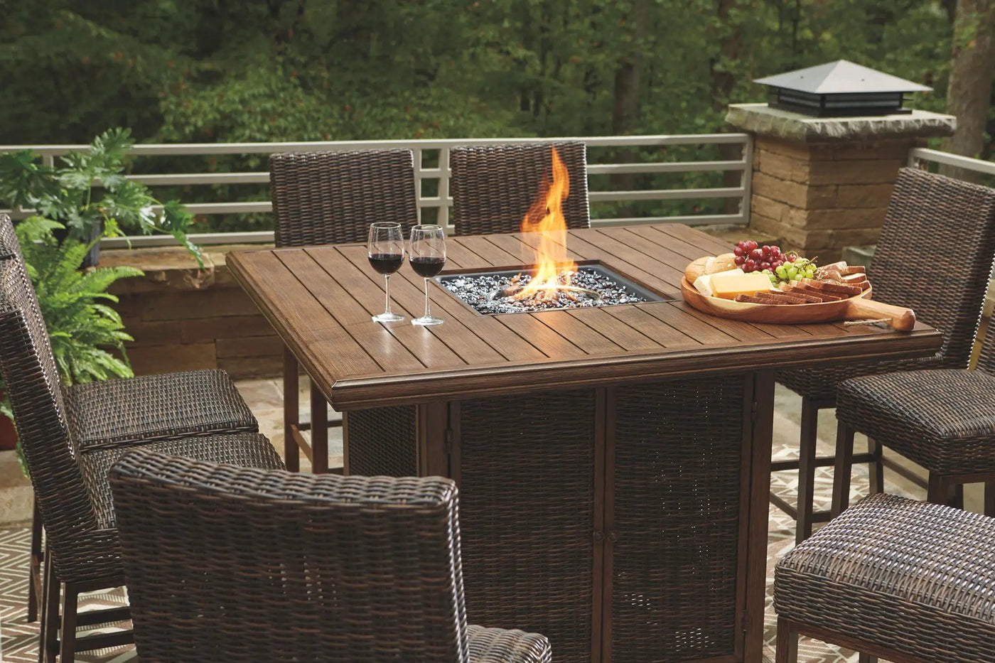 Paradise Trail - Outdoor Fire Pit Table Set by Unique Piece Furniture