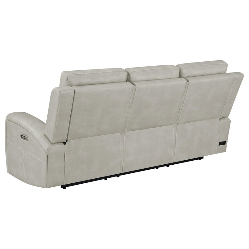 Brickston 2-piece Triple Power Reclining Sofa Set Grey by Unique Piece Furniture