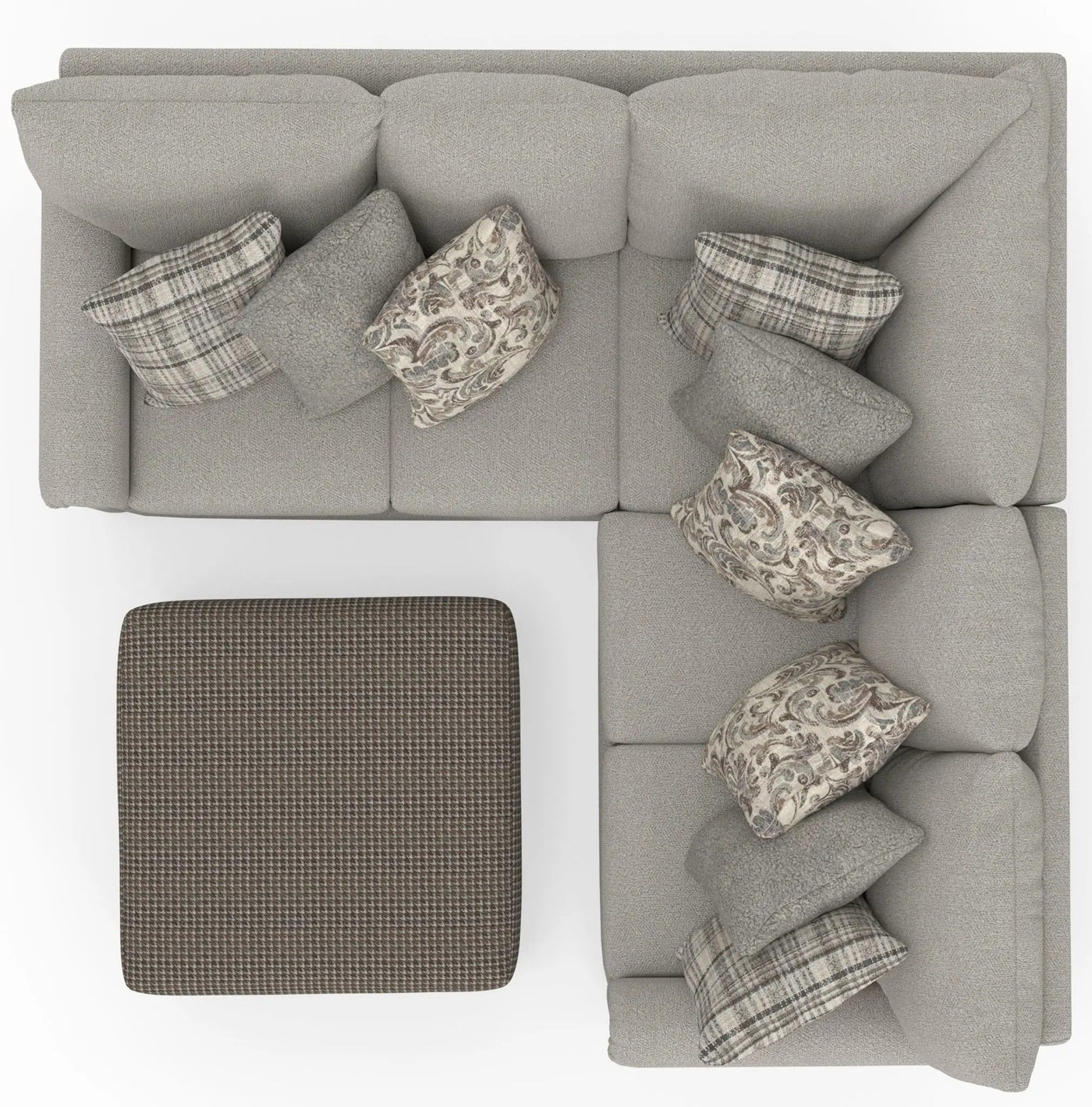 Livingston - Sectional With Comfort Coil Seating, 40" Cocktail Ottoman And Accent Pillows Included by Unique Piece Furniture