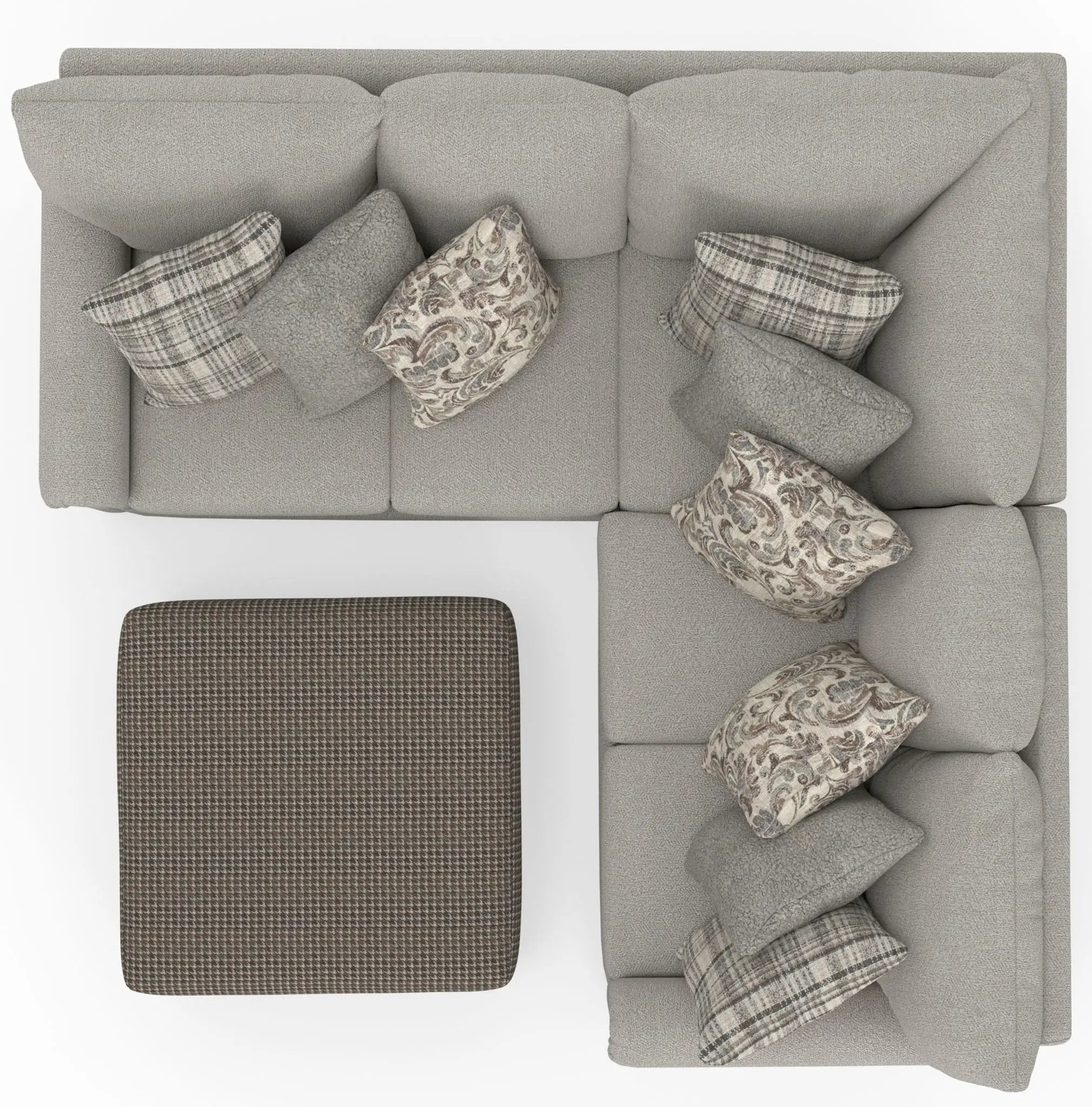 Livingston - Sectional With Comfort Coil Seating, 40" Cocktail Ottoman And Accent Pillows Included by Unique Piece Furniture