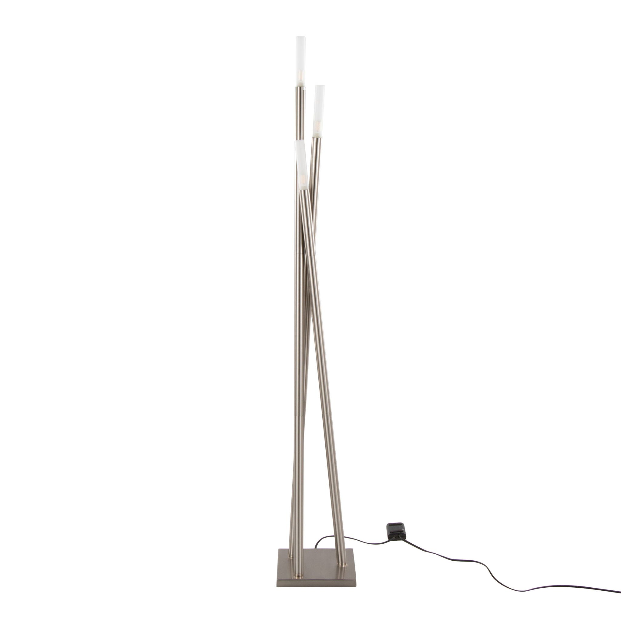 Icicle - Contemporary Floor Lamp - Nickel by HouseOfZazla