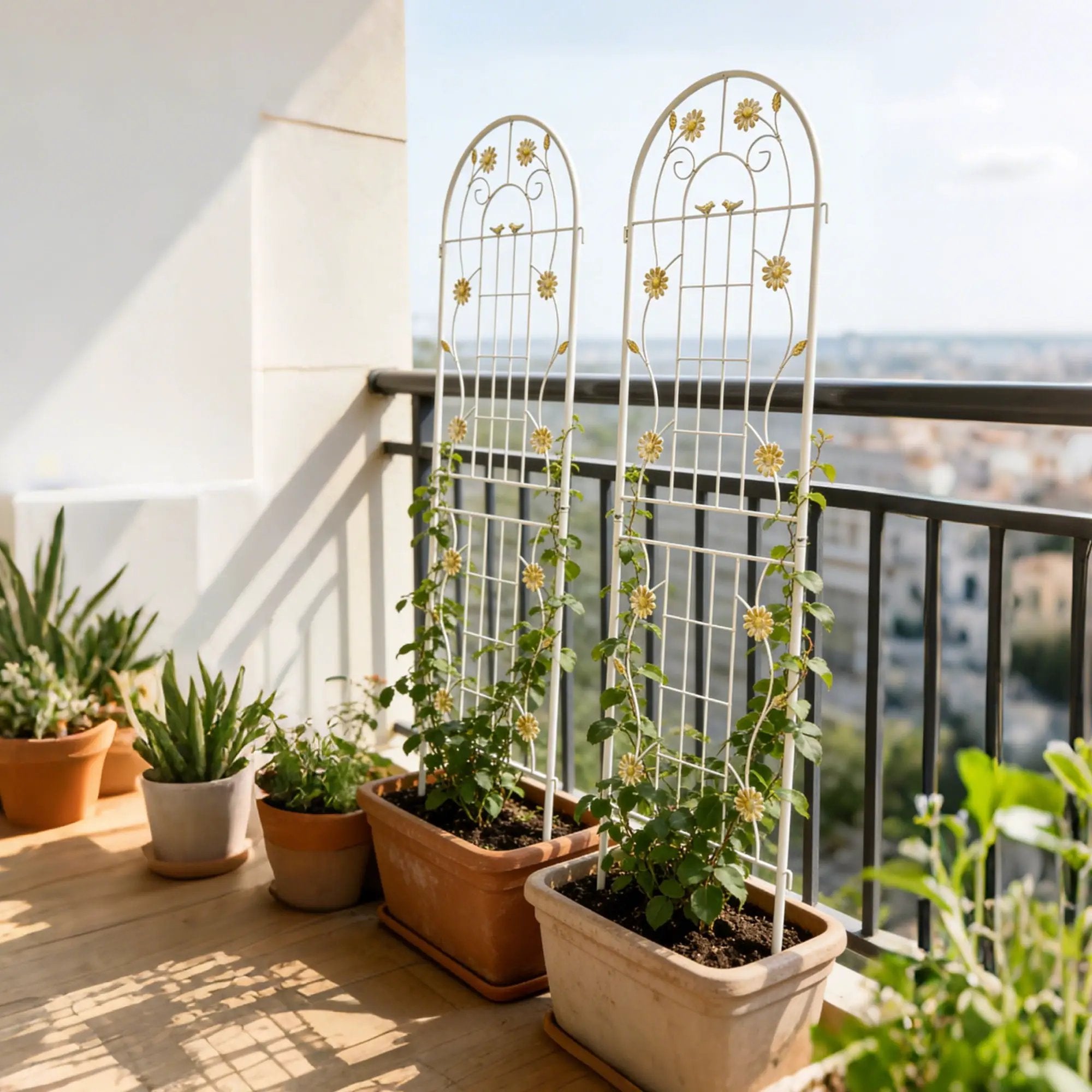 Metal Garden Trellis Rustproof Trellis For Climbing Plant Outdoor Flower Support by Unique Piece Furniture