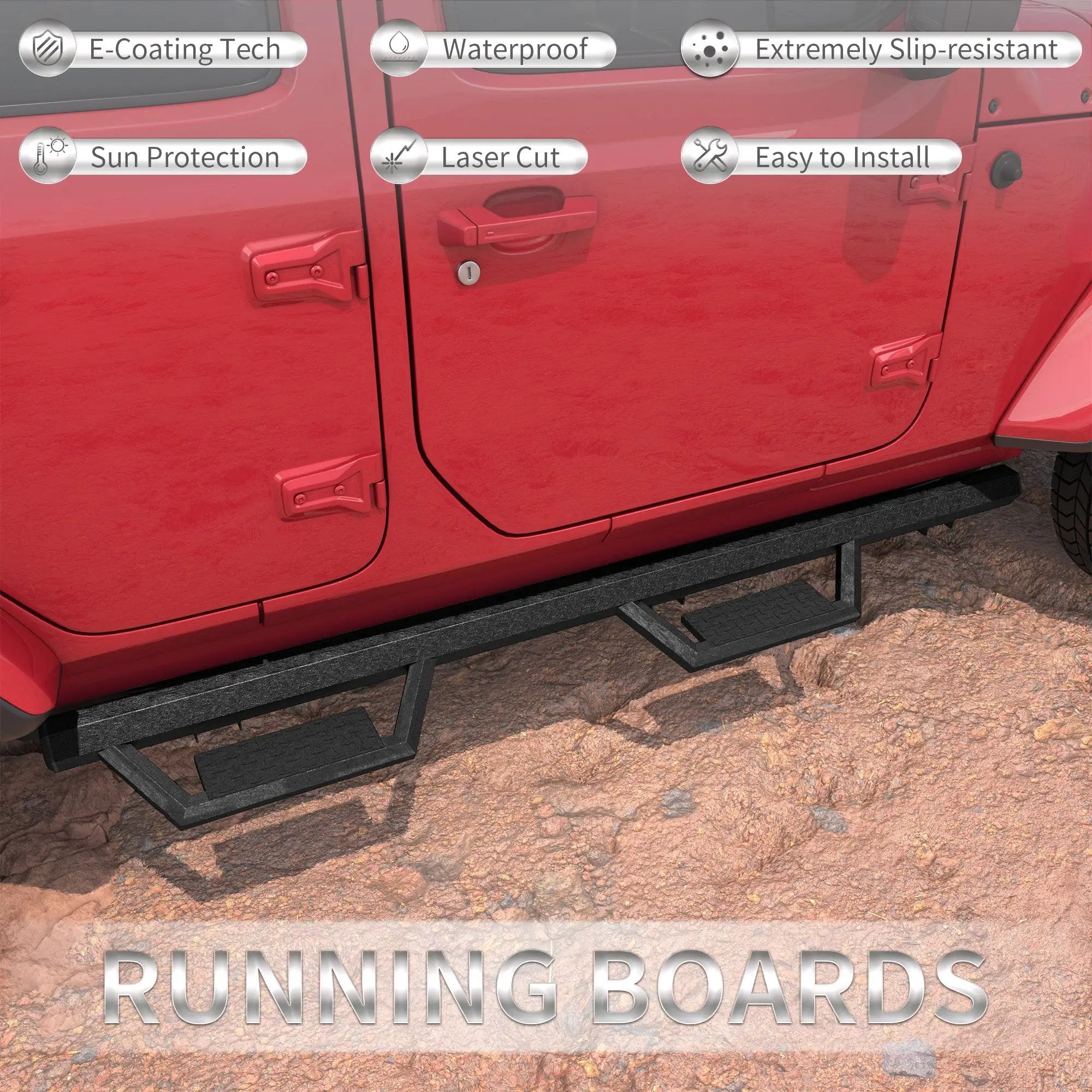Two Stairs Running Boards Side Steps for Jeep Wrangler JK by HouseOfZazla