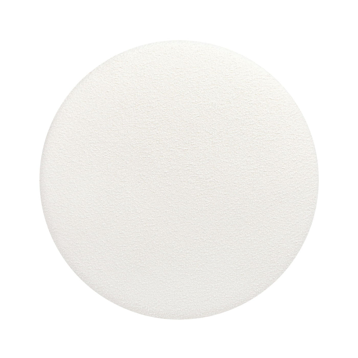 Round Upholstered Ottoman with Handmade Artisanal Quality - White, photo 11 of 12