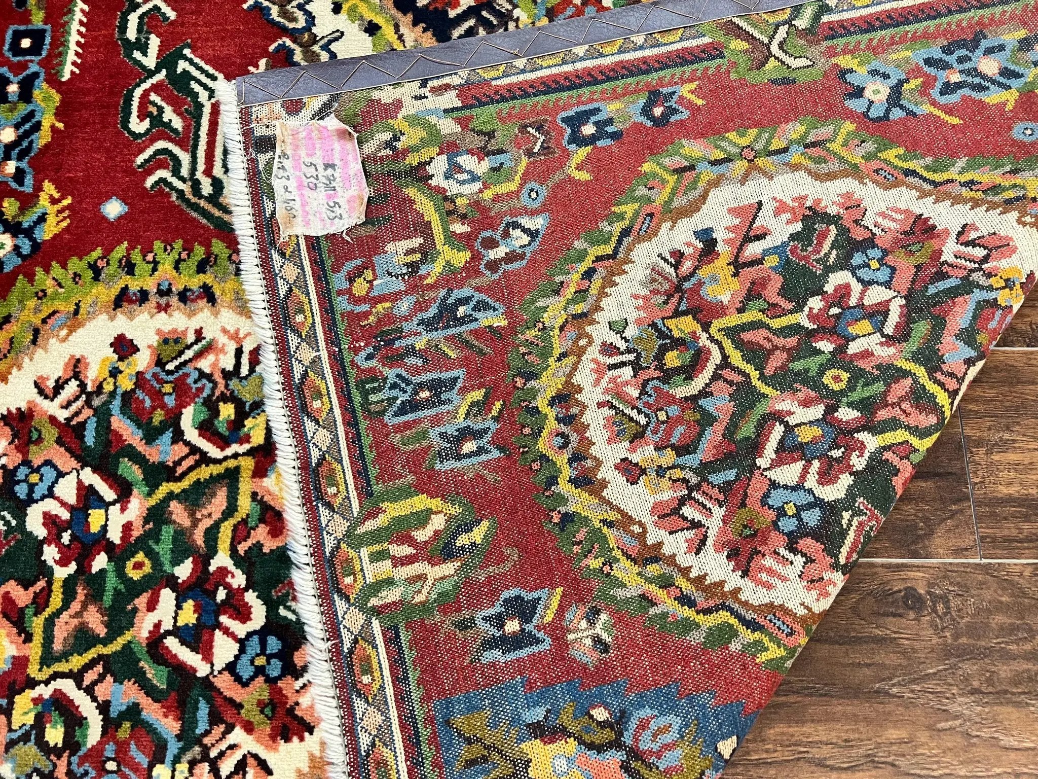 Persian Bakhtiari Rug 5x8, Wool Hand Knotted Antique Carpet, Red, Floral Oriental Rug, 5 x 8 Medium Sized Rug by Jewel Rugs