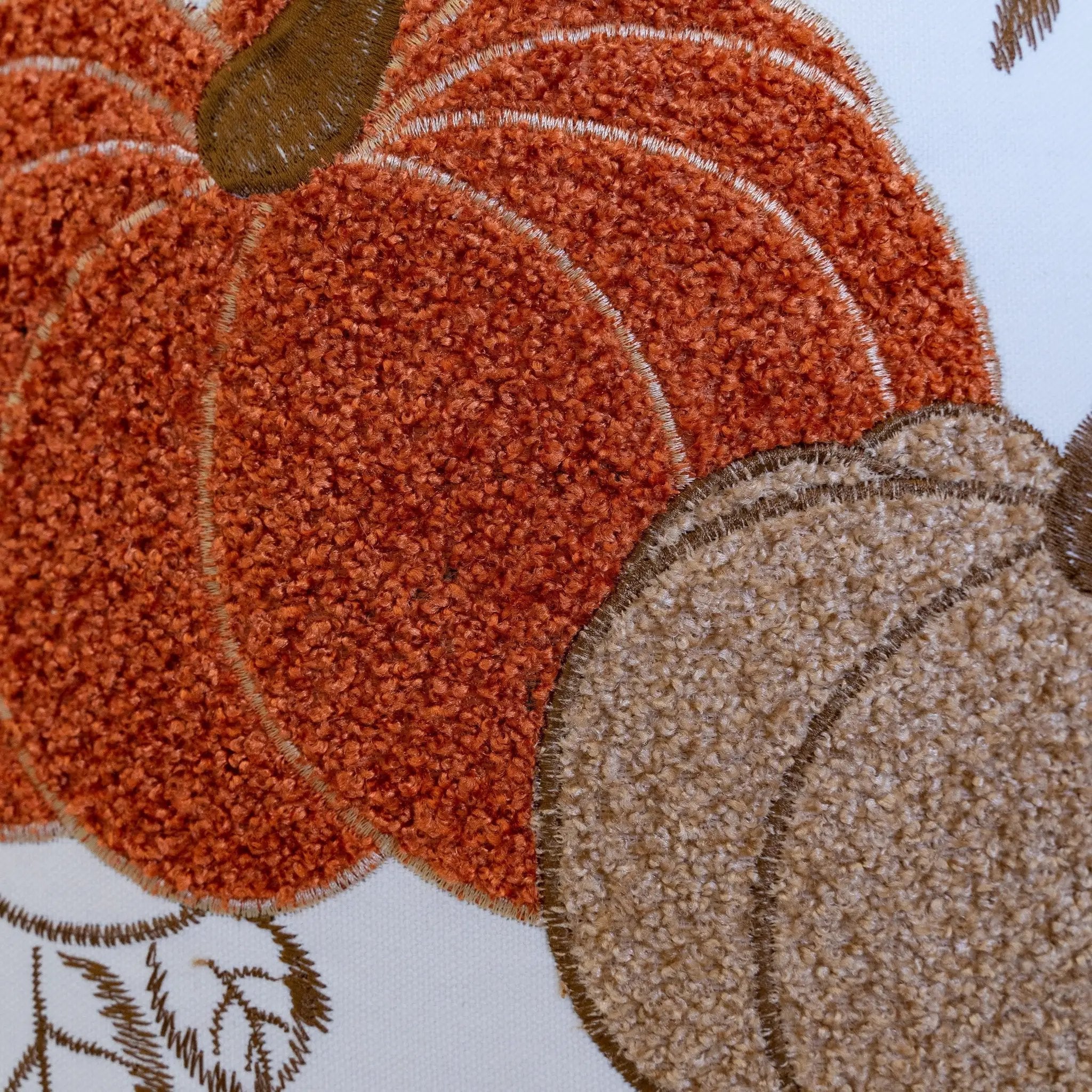 Embroidered Harvest Pumpkin Pillow – Autumn Harvest Accent Cushion by HouseOfZazla