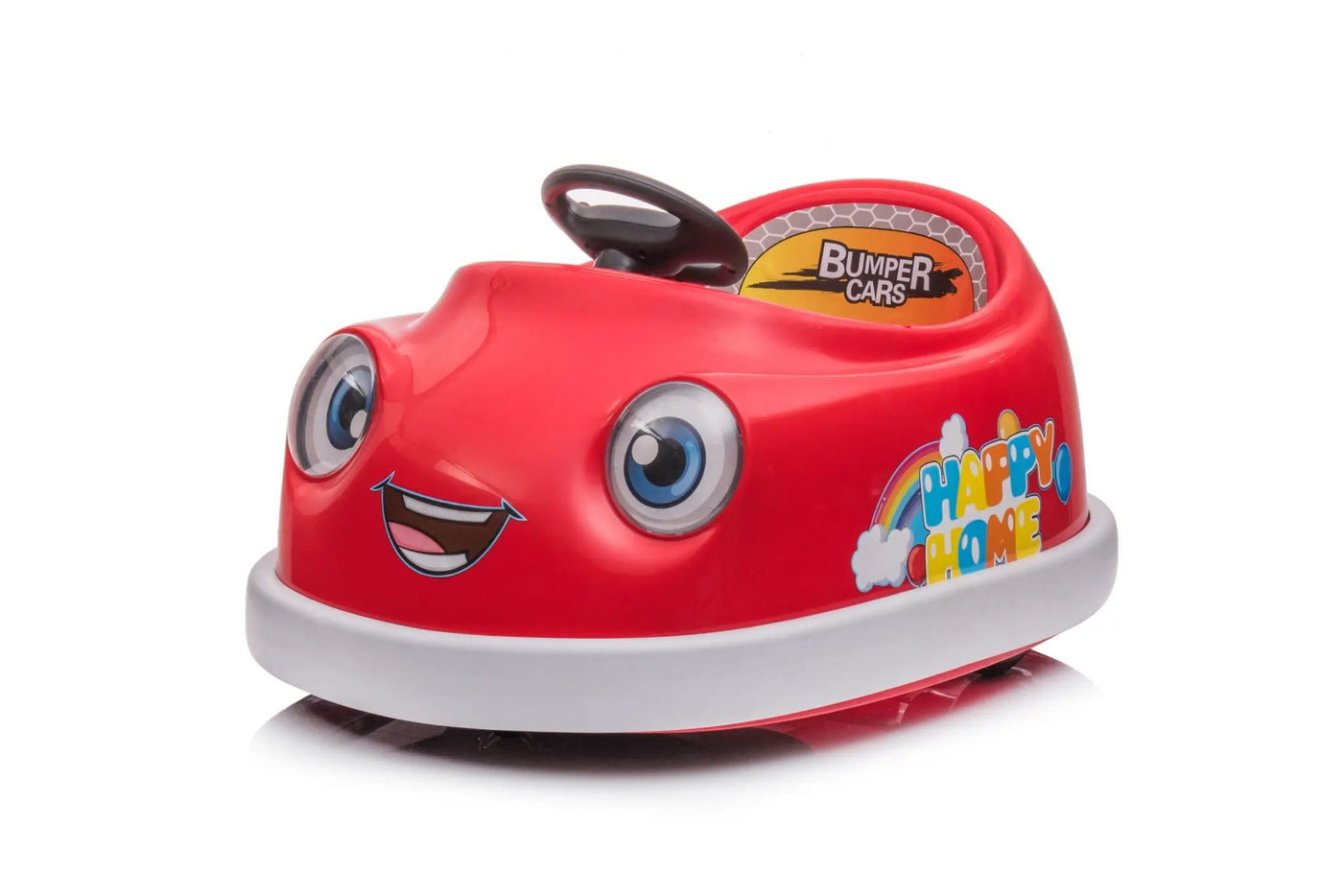 Bumper Car For Kids, 12V Dual Drive 1-6 Years Old Children's Electric Car With Pushrod Dinner Plate USB Bt Music Rocking Horse Mode Anti-Collision Bumper Ride On Car by HouseOfZazla
