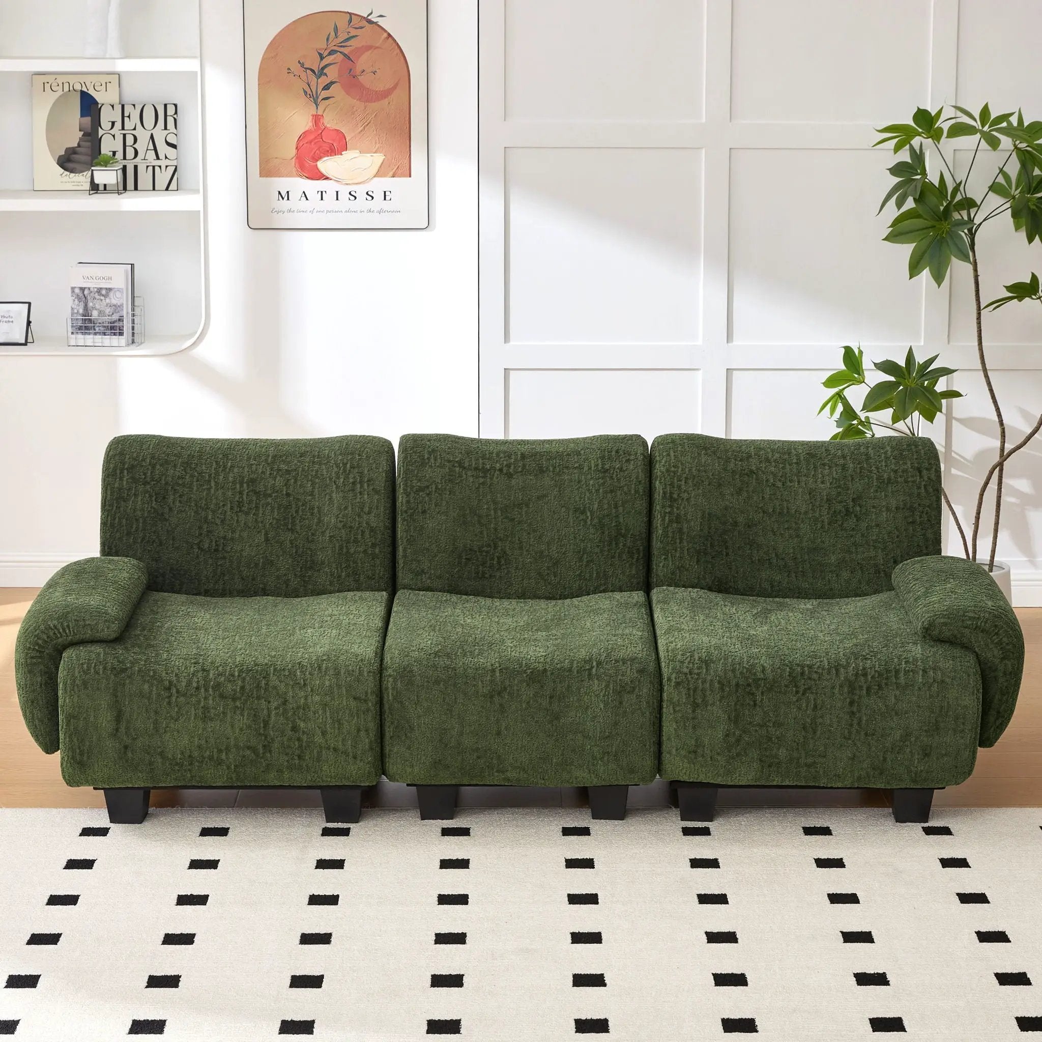 3 Seater Sofa Couch With Curved Armrests by Unique Piece Furniture