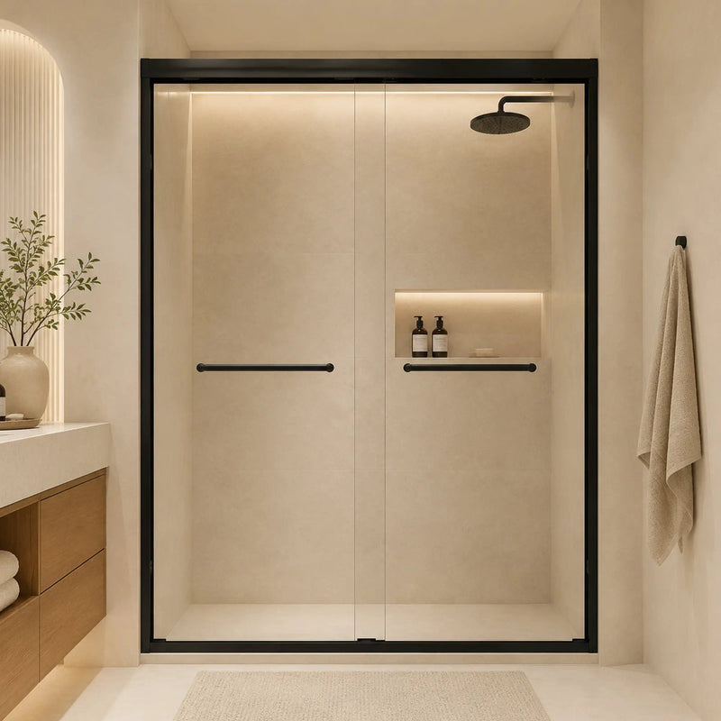 Aluminum Frame Double Sliding Shower Door by HouseOfZazla