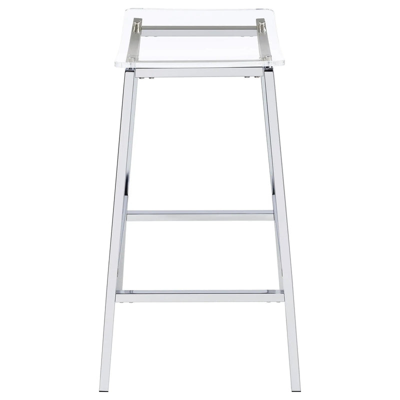 Jovani Acrylic Backless Bar Stool Chrome (Set of 2) by Unique Piece Furniture