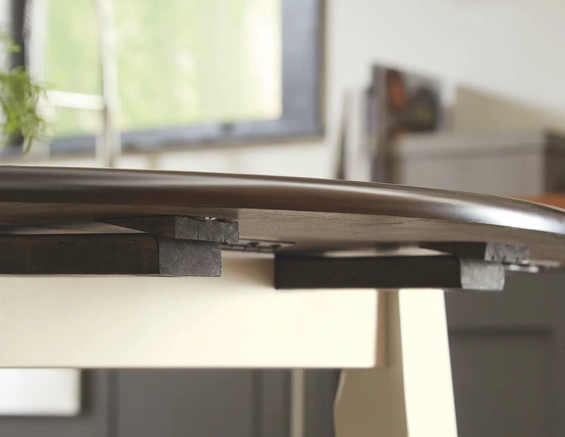 Woodanville - Round DRM Drop Leaf Table - Cream / Brown by Unique Piece Furniture