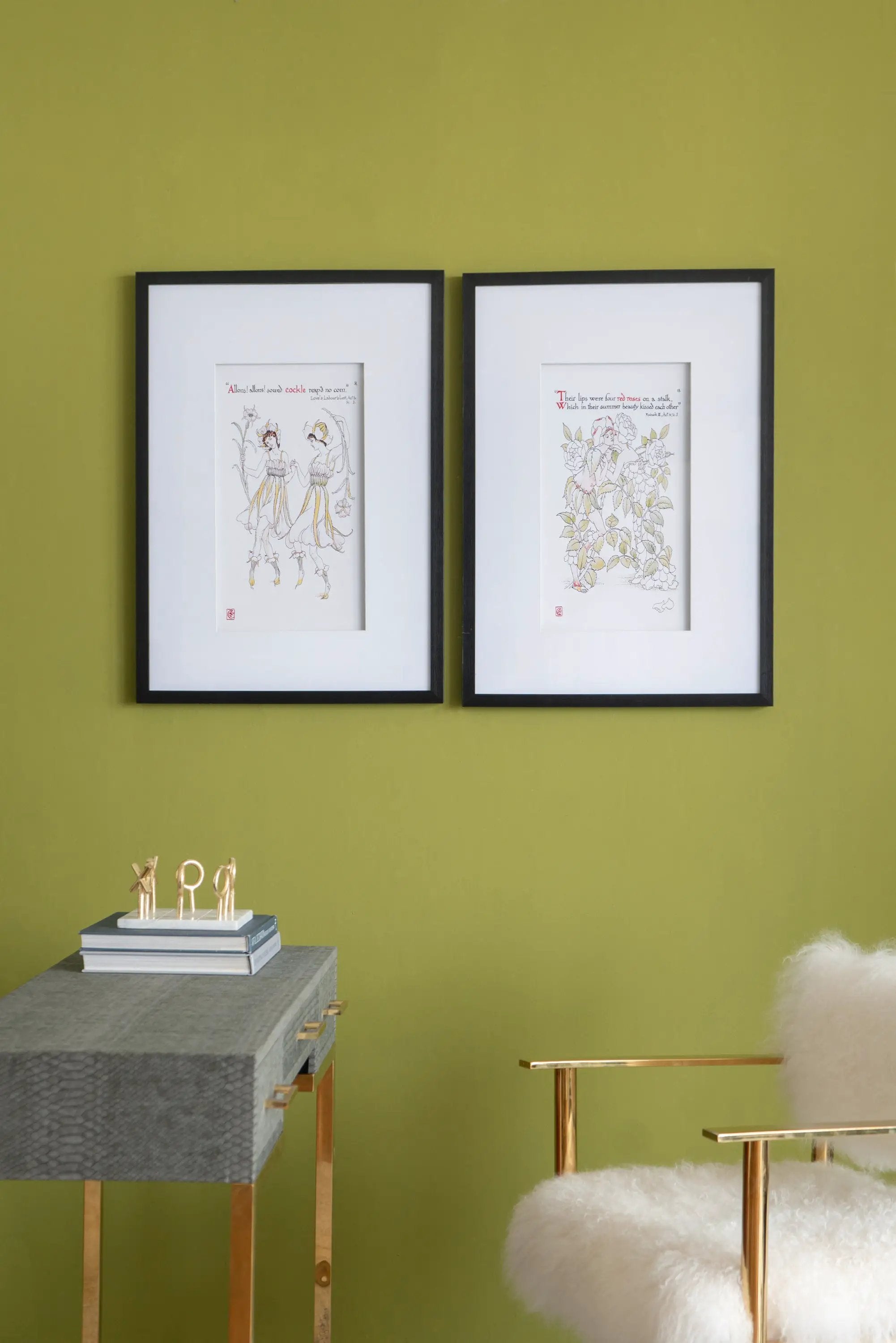 Set of 2 Wall Arts with Black Frames by HouseOfZazla