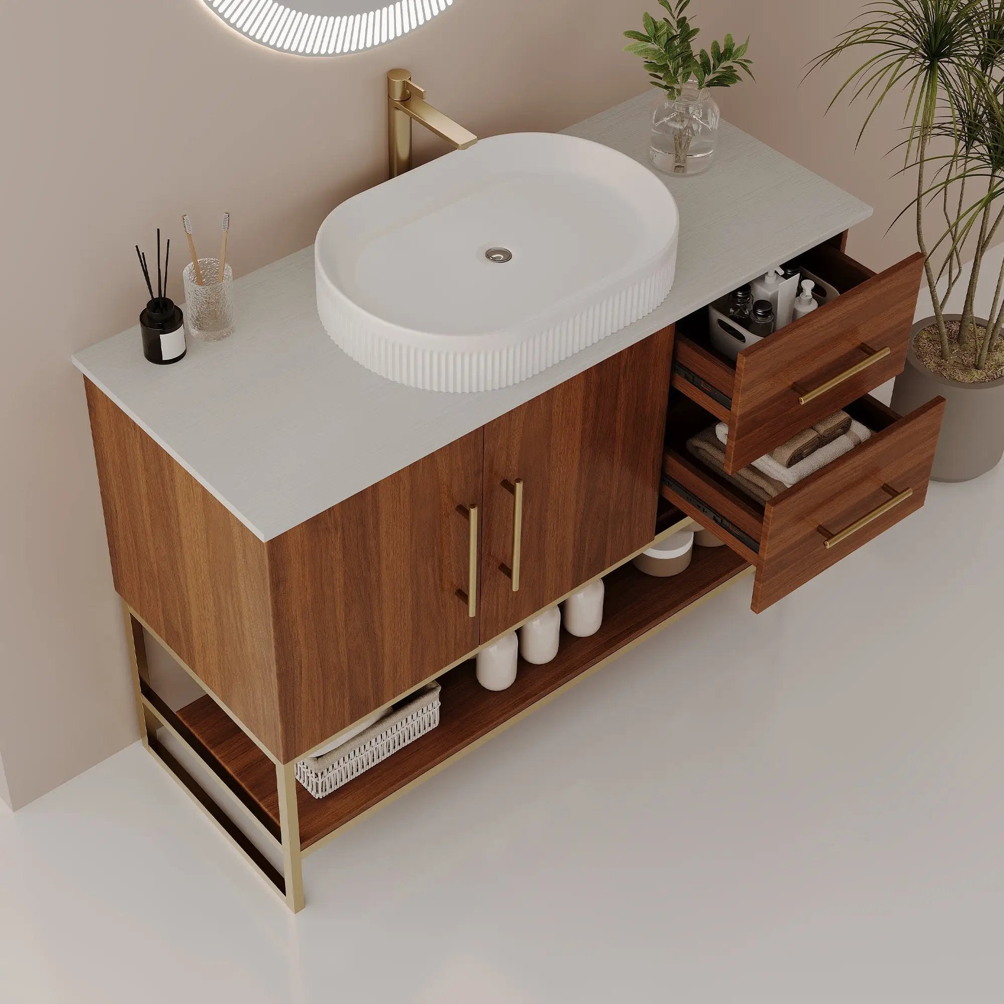 36" Modern Bathroom Vanity with Ceramic Vessel Sink by HouseOfZazla
