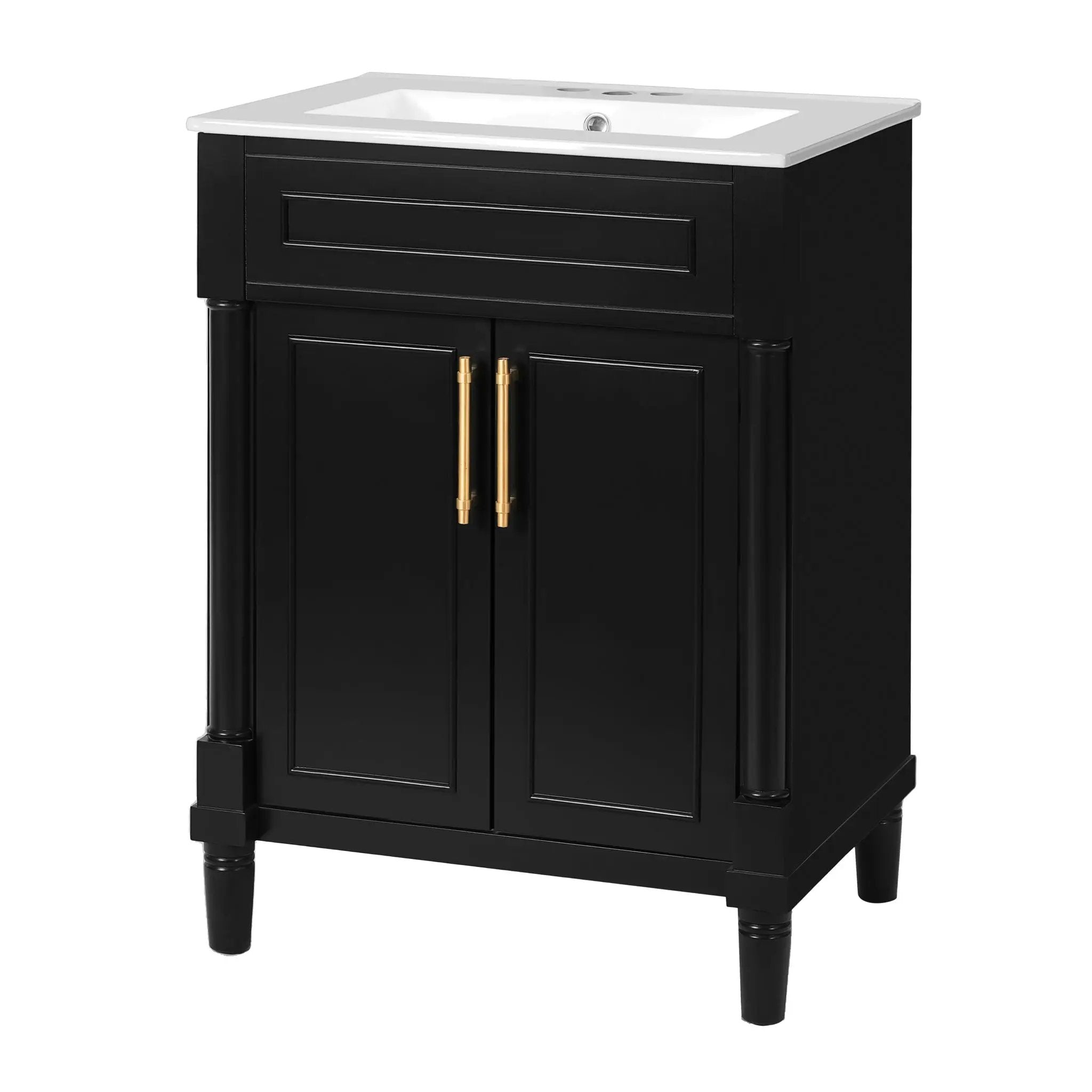 Bathroom Vanity With Integrated Sink, 2 Door Cabinet, Single Sink For Small To Medium Bathrooms by Unique Piece Furniture